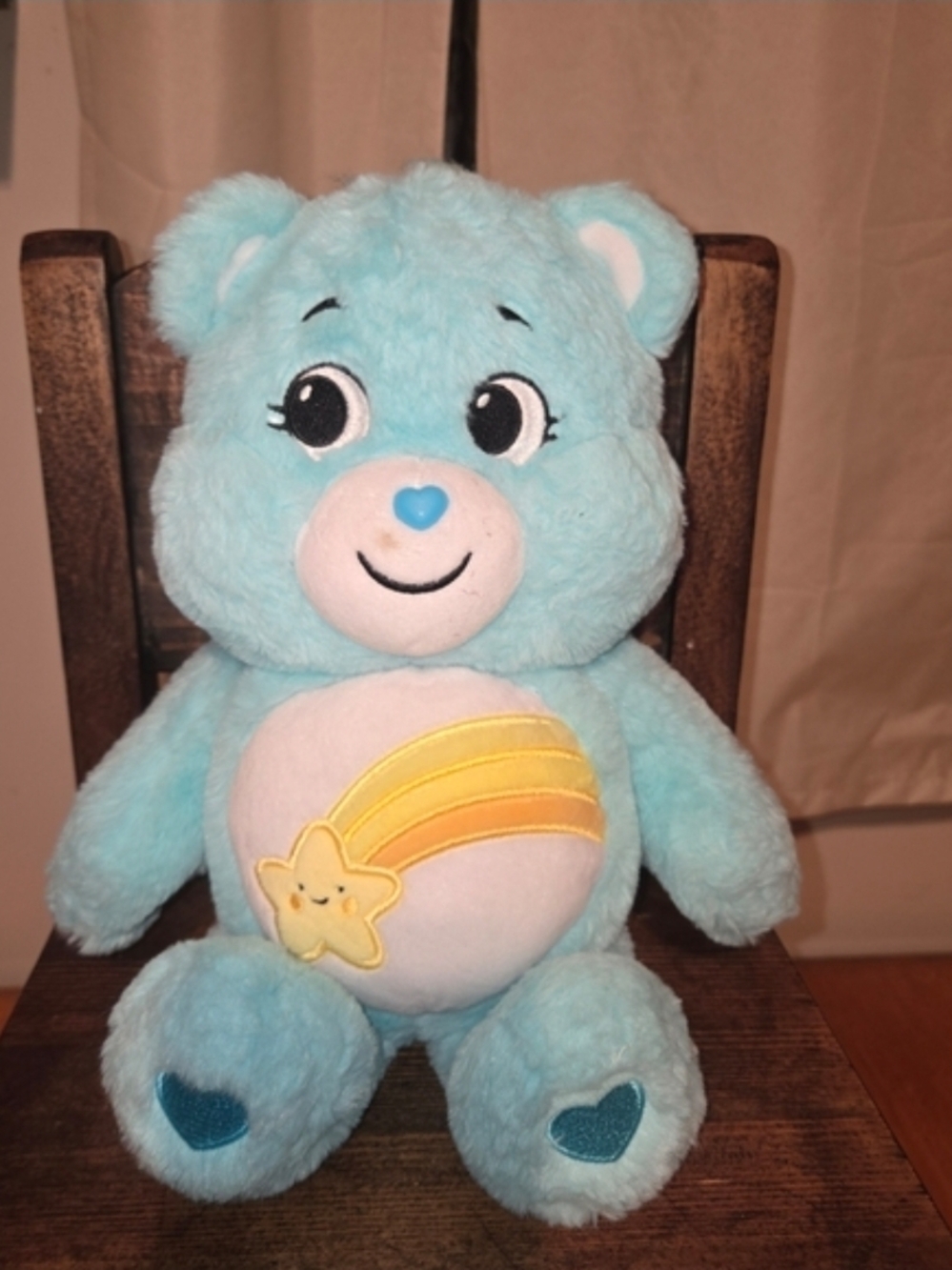 Care Bears Blue Shooting Star Plush Bear with Yellow Accent